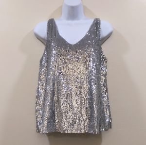 Silver Sequin Tank Top